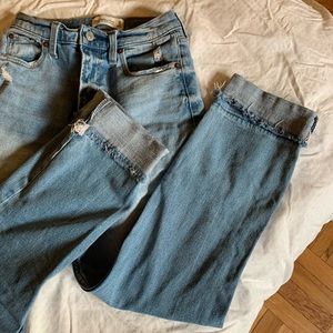 Abercrombie & Fitch Ultra High Rise Ankle Straight Jeans